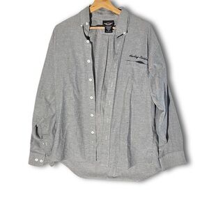 Harley-Davidson Men's Black/Gray Button-Down Shirt